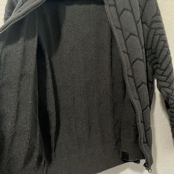 G-STAR RAW Men's Biker Zip Though Knit Green/Black Lambswool, Bomber , Size L - Picture 9 of 13